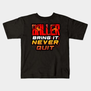 Baller Bring It Never Quit - Basketball Graphic Quote Kids T-Shirt